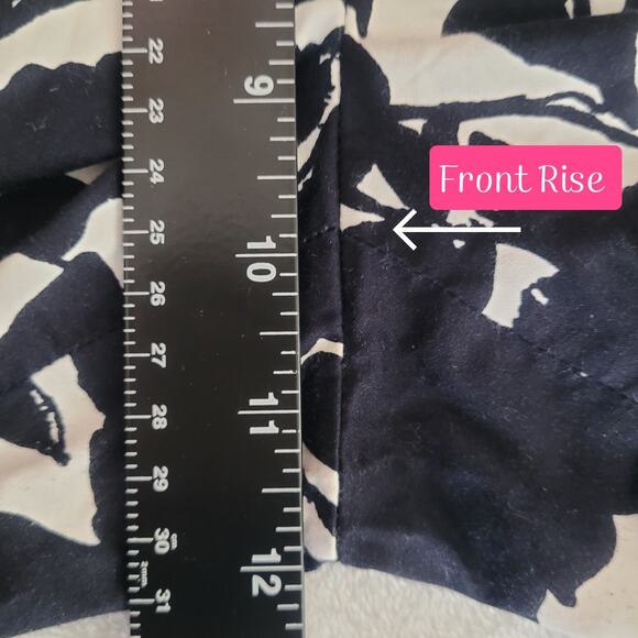 Lafayette 148 New York Sz 10 Midnight Blue Floral Capri Pants Work Office Casual - Picture 9 of 10